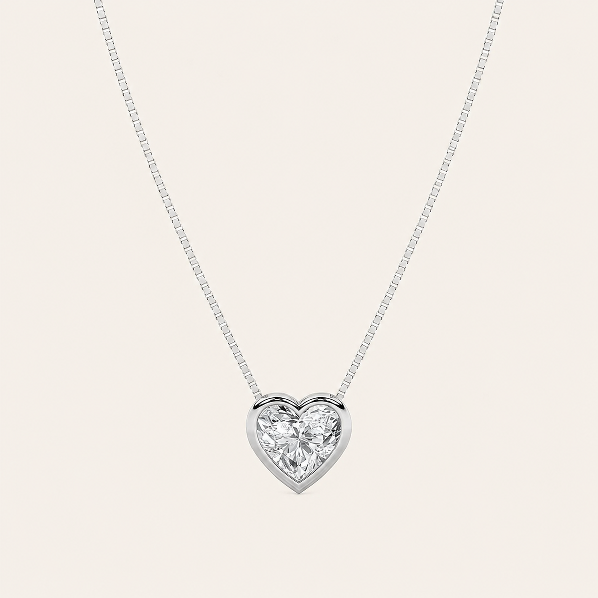 1 CT Heart Shaped Lab Grown Diamond Pendant Necklace