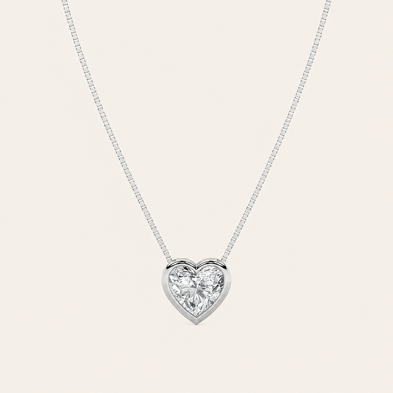 1 CT Heart Shaped Lab Grown Diamond Pendant Necklace