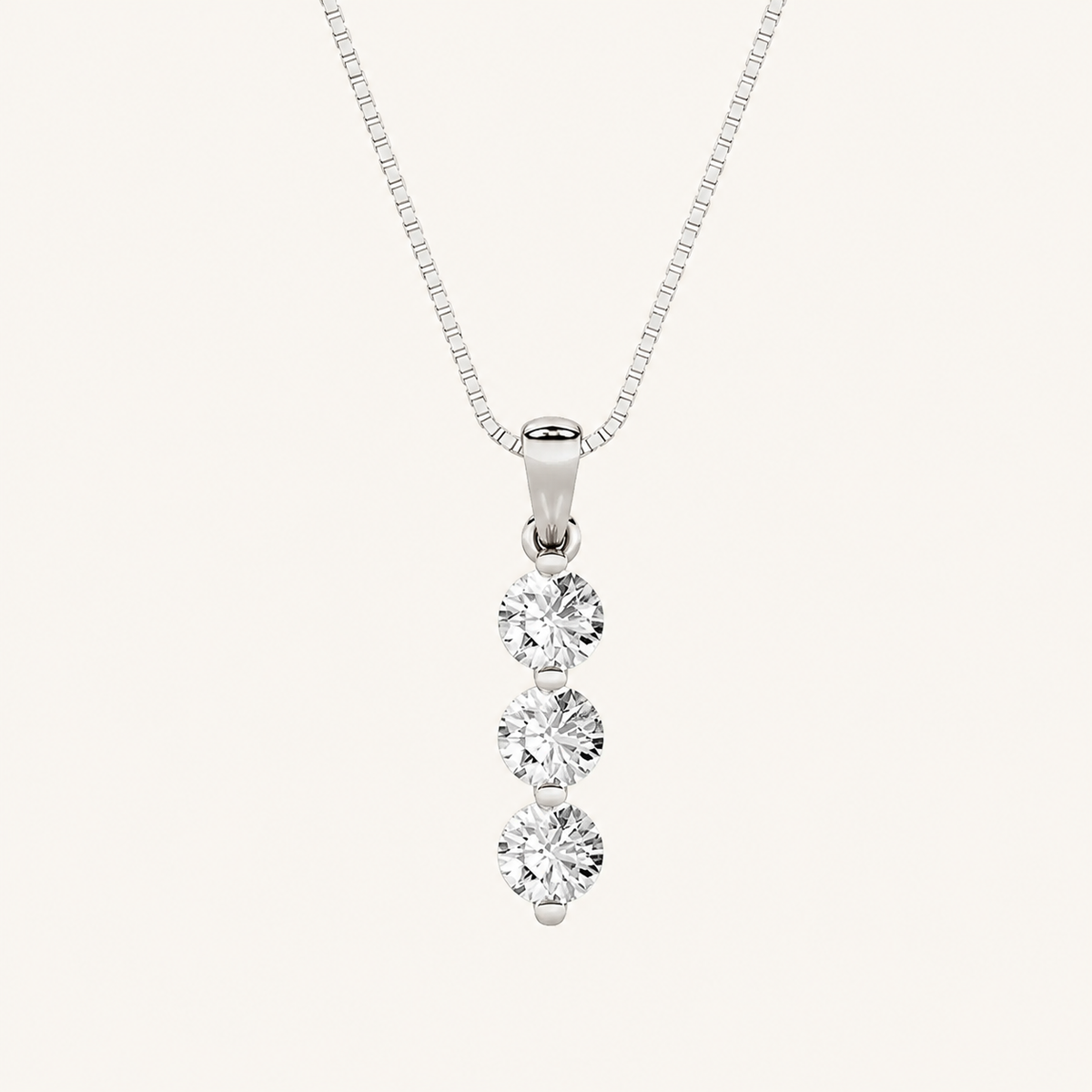 1CT Round Cut Lab Grown Diamond Pendant Necklace