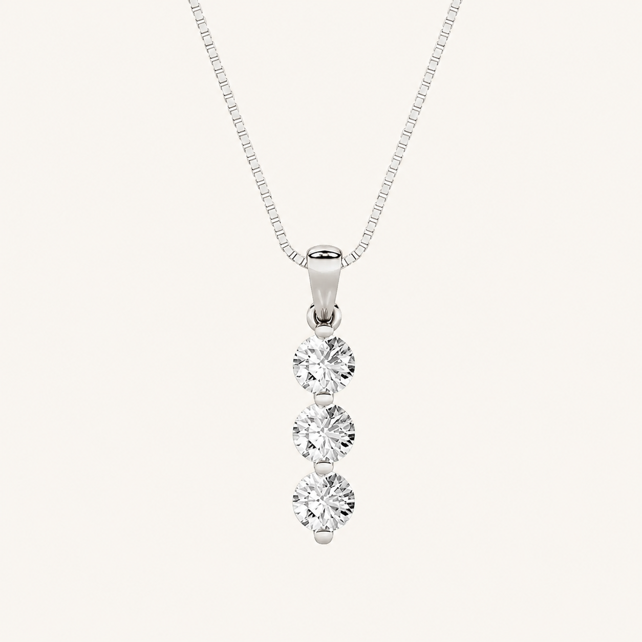 1CT Round Cut Lab Grown Diamond Pendant Necklace