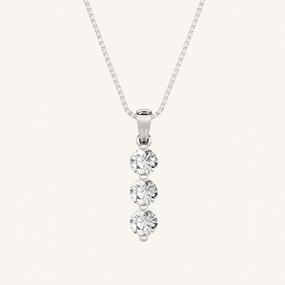1CT Round Cut Lab Grown Diamond Pendant Necklace