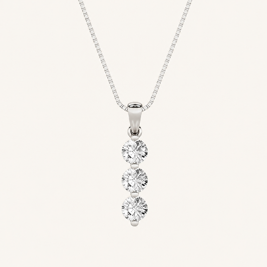 1CT Round Cut Lab Grown Diamond Pendant Necklace
