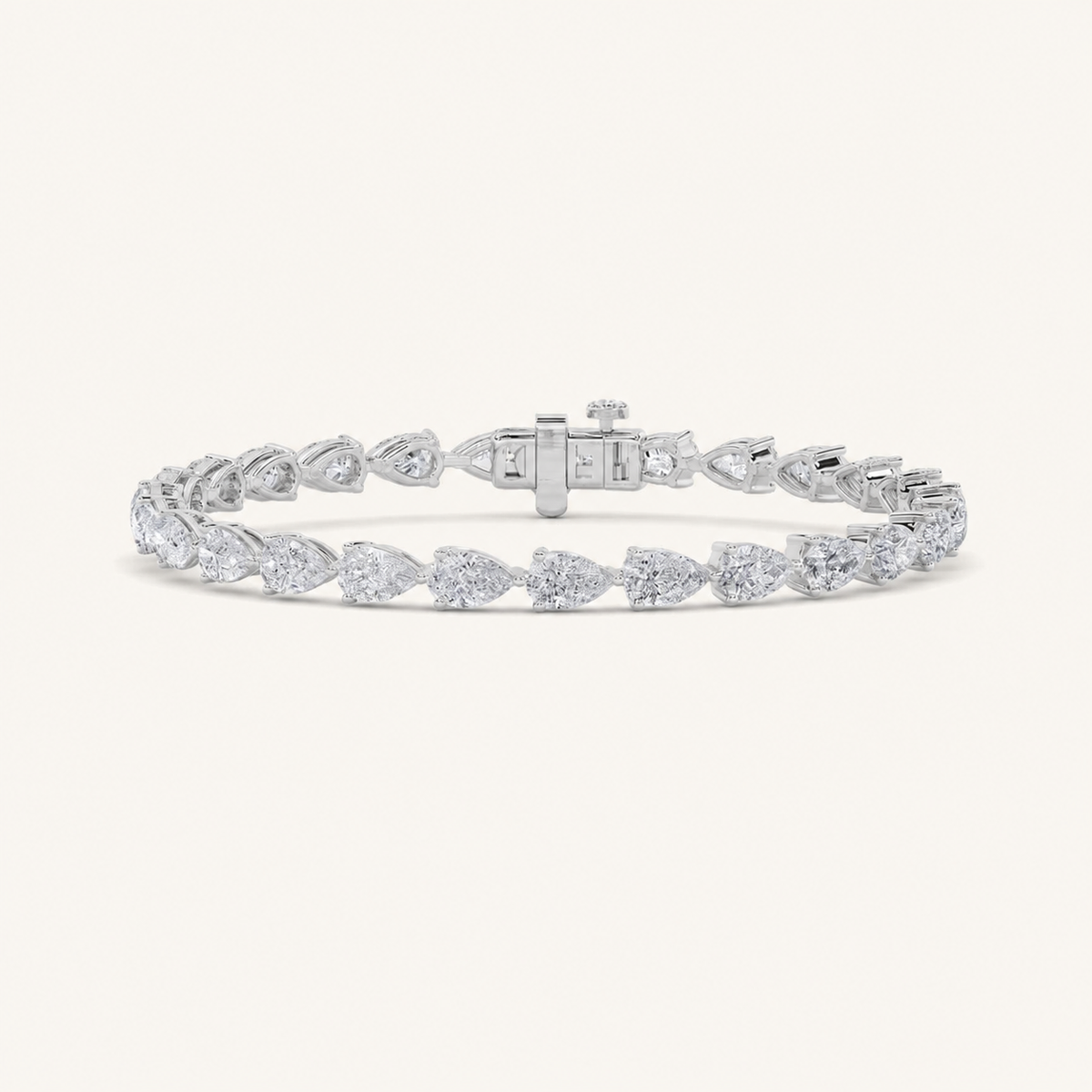 8.5CT Pear Cut Lab Grown Diamond Tennis Bracelet
