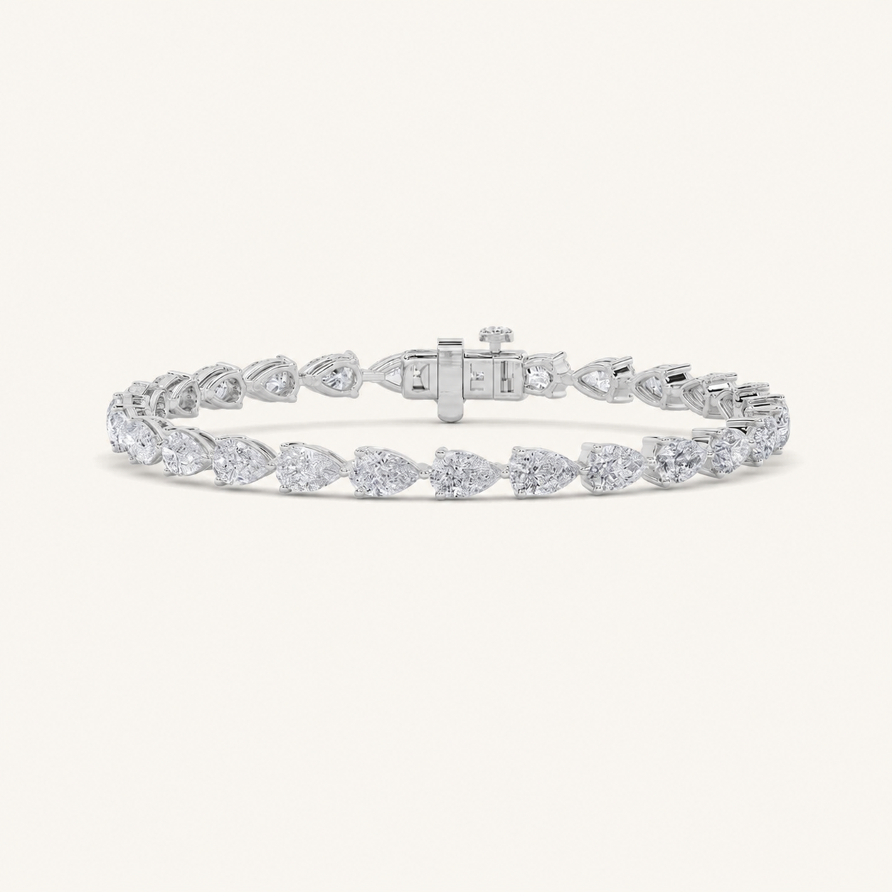 8.5CT Pear Cut Lab Grown Diamond Tennis Bracelet