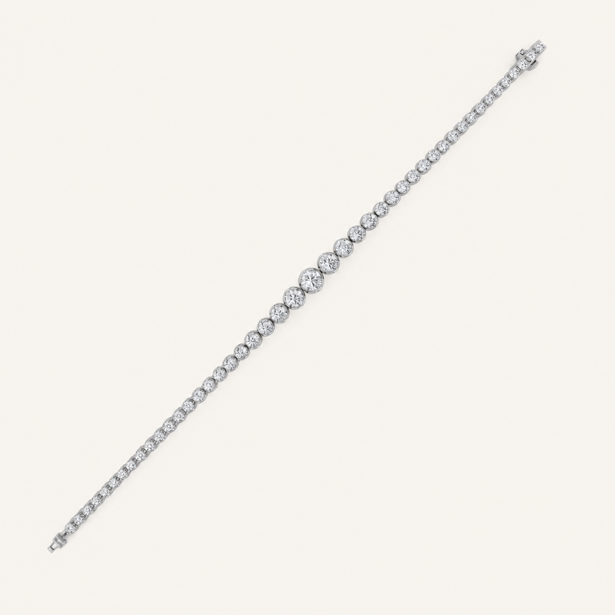 5CT Round Cut Lab Grown Diamond Graduating Tennis Bracelet