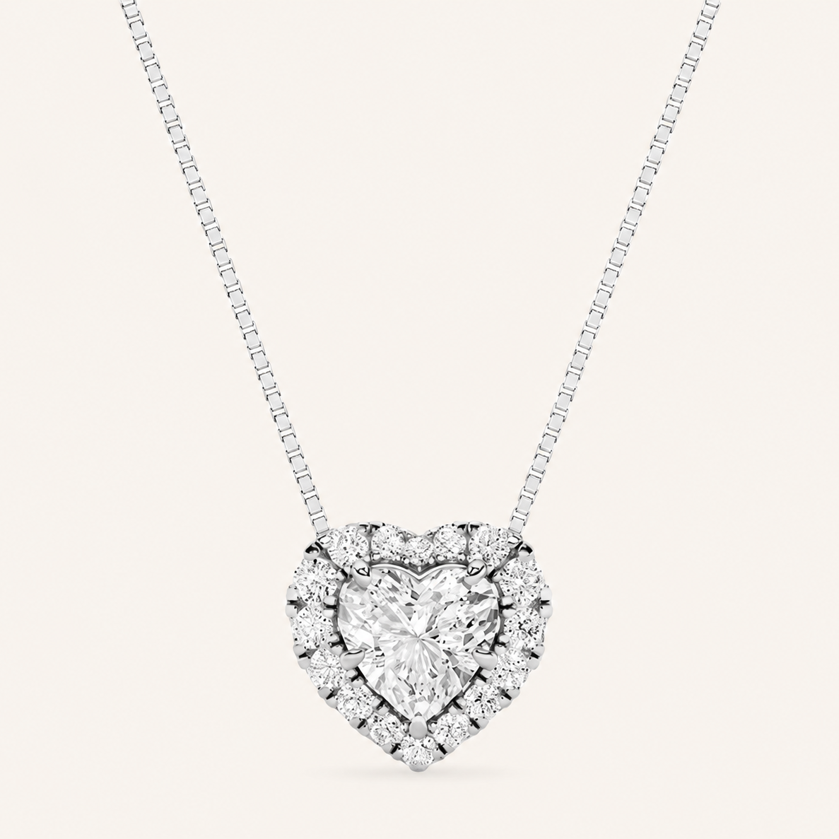 1.25CT Heart Cut Lab Grown Diamond Pendant Heart Necklace