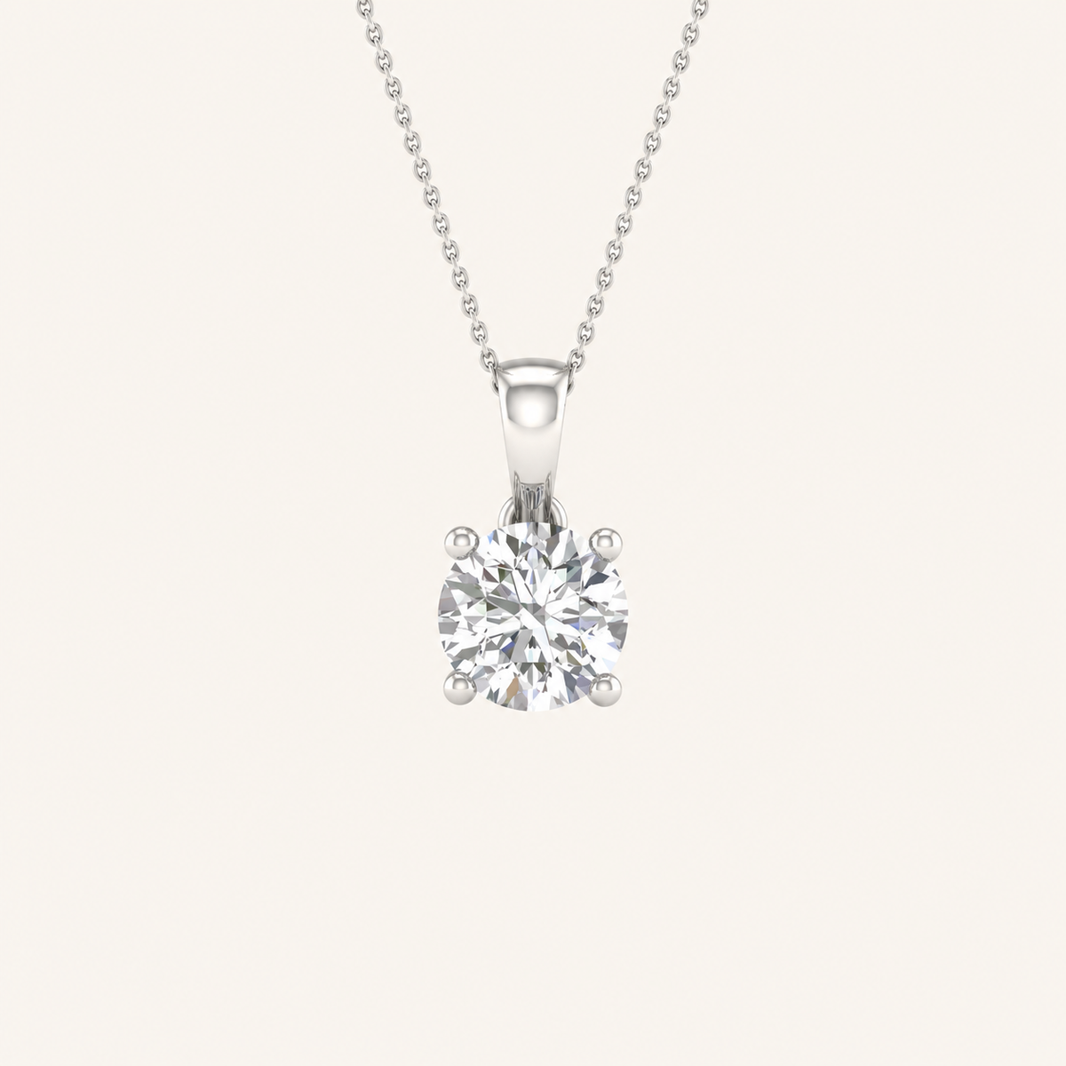 0.50CT Round Cut Lab Grown Diamond Pendant