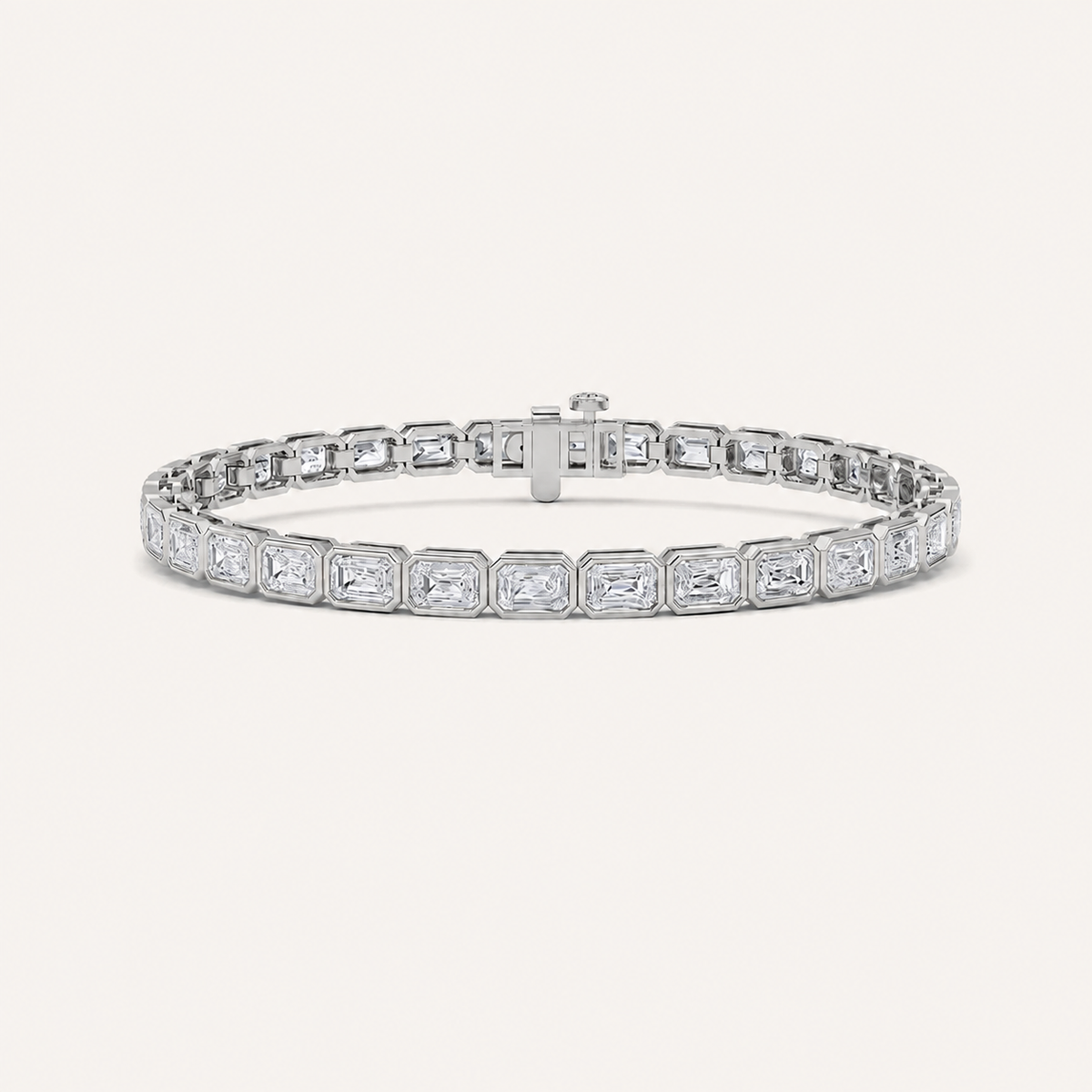 10CT Emerald Cut Lab Grown Diamond Tennis Bracelet