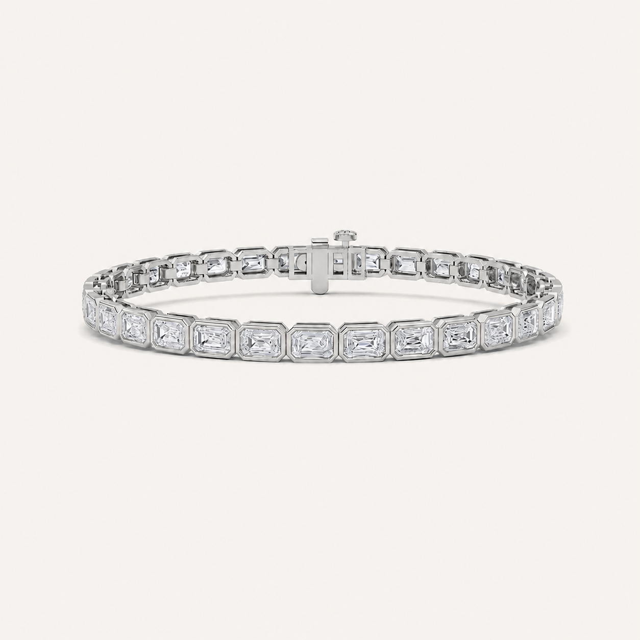 10CT Emerald Cut Lab Grown Diamond Tennis Bracelet