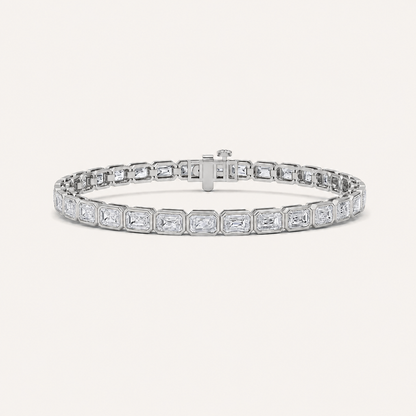 10CT Emerald Cut Lab Grown Diamond Tennis Bracelet