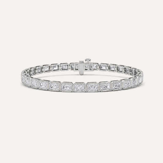 10CT Emerald Cut Lab Grown Diamond Tennis Bracelet