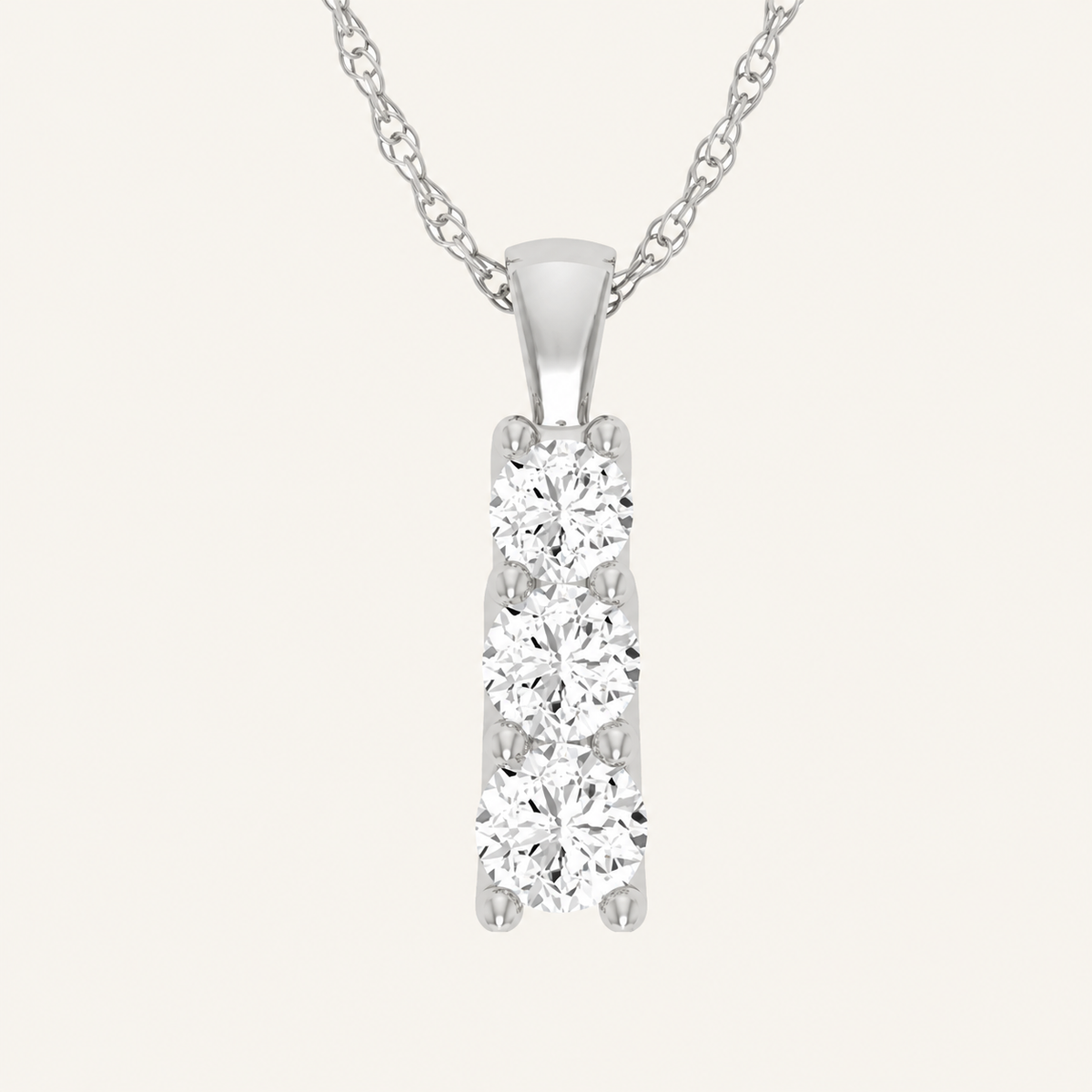 1.00CT Round Cut Certified Lab Grown Diamond Pendant