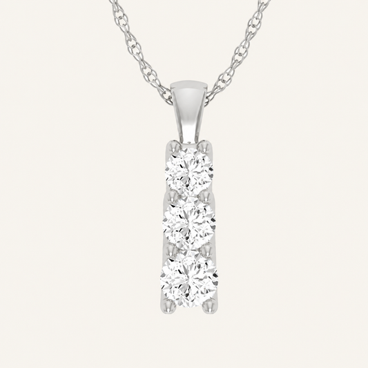 1.00CT Round Cut Certified Lab Grown Diamond Pendant