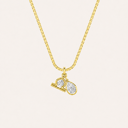 1CT Pear Cut Lab Grown Diamond Zodic Pendant Necklace