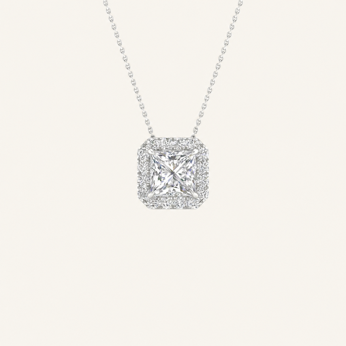 1.13CT Princess Cut Certified Lab Grown Diamond Pendant