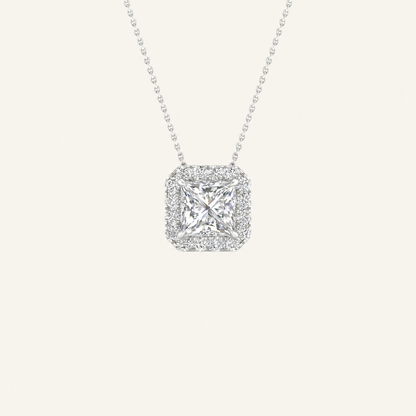 1.13CT Princess Cut Certified Lab Grown Diamond Pendant