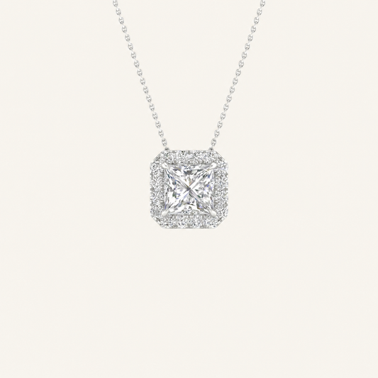 1.13CT Princess Cut Certified Lab Grown Diamond Pendant