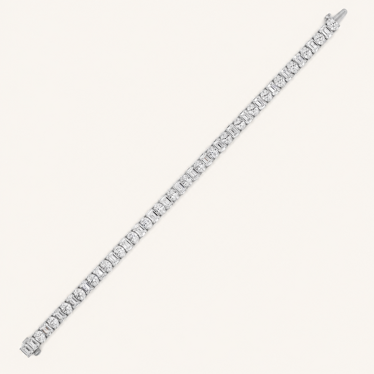 15CT Emerald and Oval Cut Lab Grown Diamond Bracelet