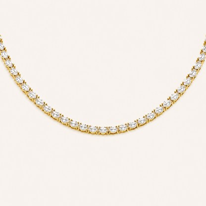 36CT Oval Cut Lab Grown Diamond Tennis Necklace