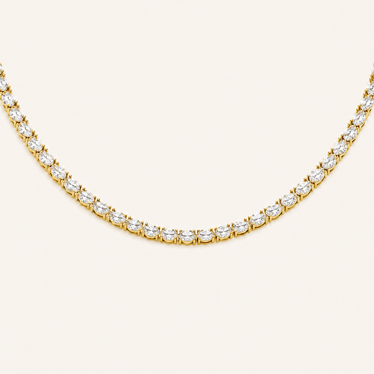 19CT Oval Cut Lab Grown Diamond Tennis Necklace