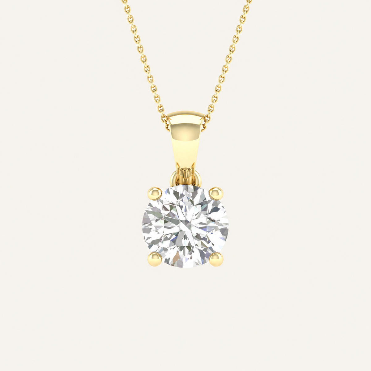 1.00CT Round Cut Certified Lab Grown Diamond Pendant