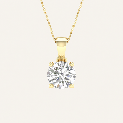 1.00CT Round Cut Certified Lab Grown Diamond Pendant