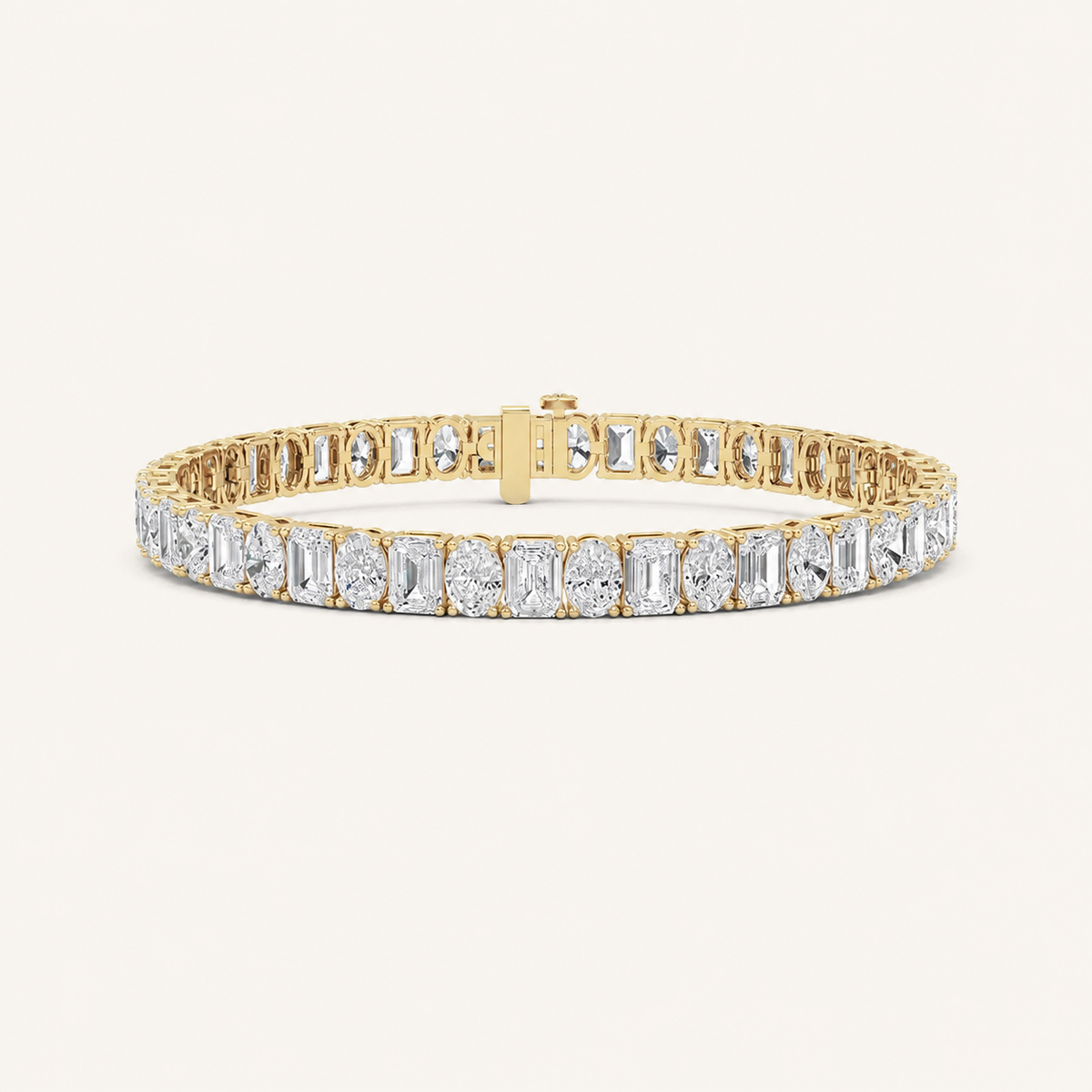 15CT Emerald and Oval Cut Lab Grown Diamond Bracelet