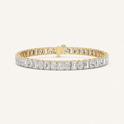 15CT Emerald and Oval Cut Lab Grown Diamond Bracelet