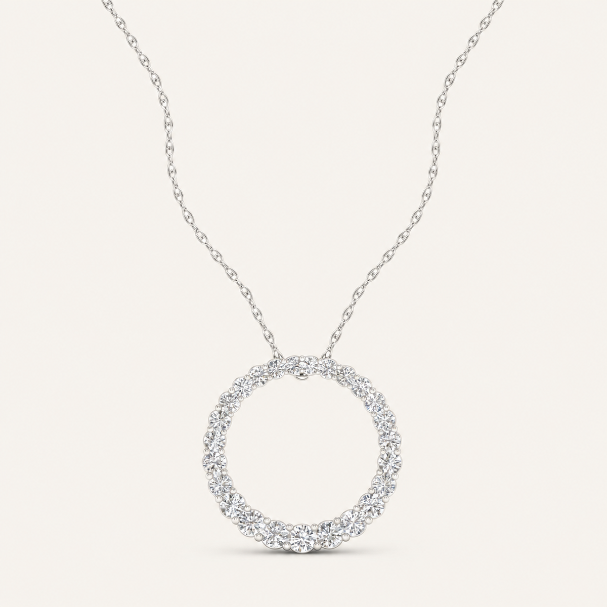 1.00CT Round Cut Lab Grown Diamond Pendant