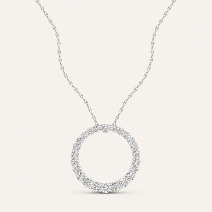 1.00CT Round Cut Lab Grown Diamond Pendant