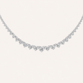 65CT Heart Cut Lab Grown Diamond Tennis Necklace