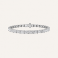 10CT Emerald Cut Lab Grown Diamond East West Line Tennis Bracelet