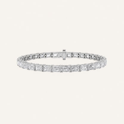 10CT Emerald Cut Lab Grown Diamond East West Line Tennis Bracelet