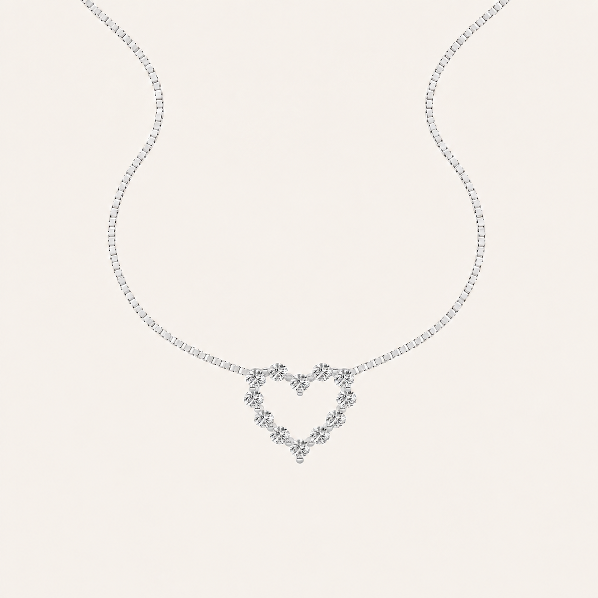 2CT Round Cut Lab Grown Diamond Pendant Heart Necklace