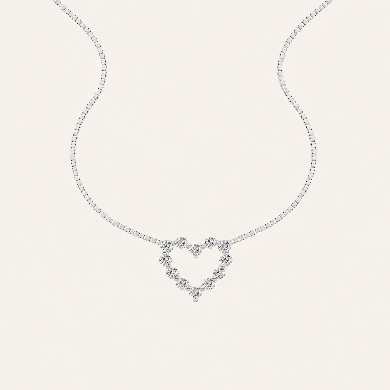 2CT Round Cut Lab Grown Diamond Pendant Heart Necklace