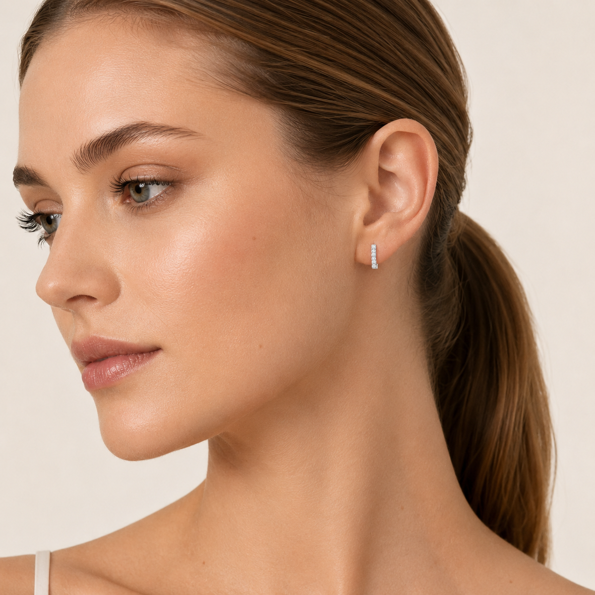 3.00CT Round Cut Lab Grown Diamond Hoop Earring
