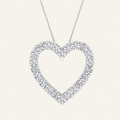1.00CT Round Cut Lab Grown Diamond Heart Pendant Necklace