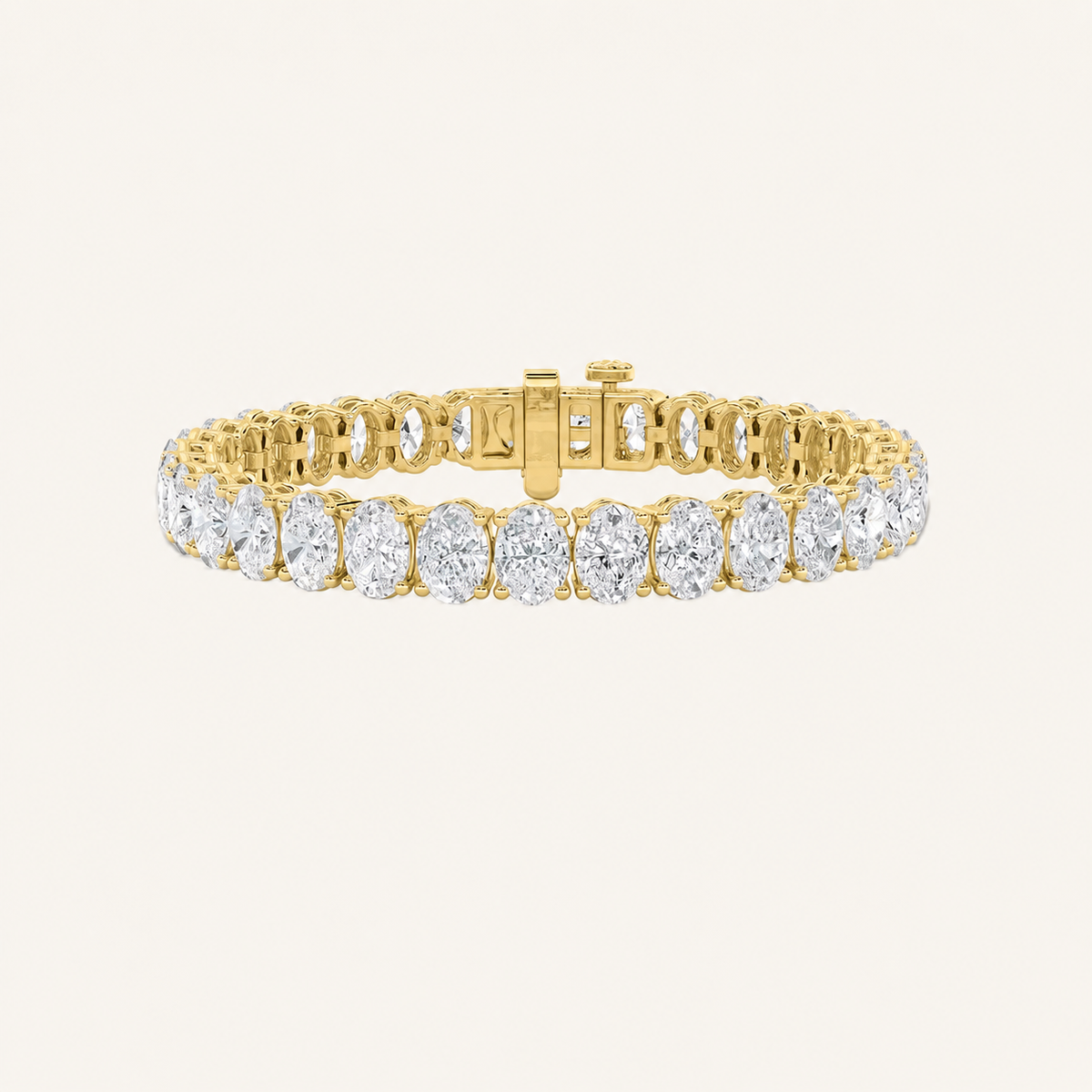 24CT Oval Cut Lab Grown Diamond Tennis Bracelet