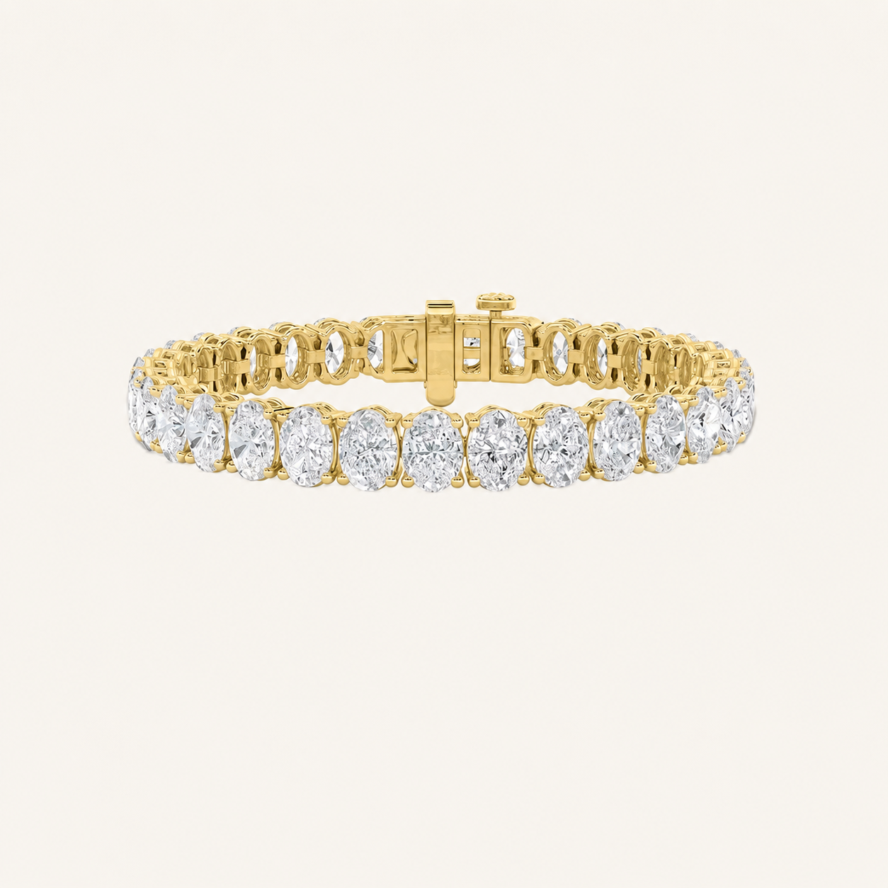 24CT Oval Cut Lab Grown Diamond Tennis Bracelet