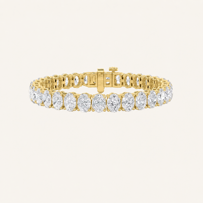 24CT Oval Cut Lab Grown Diamond Tennis Bracelet