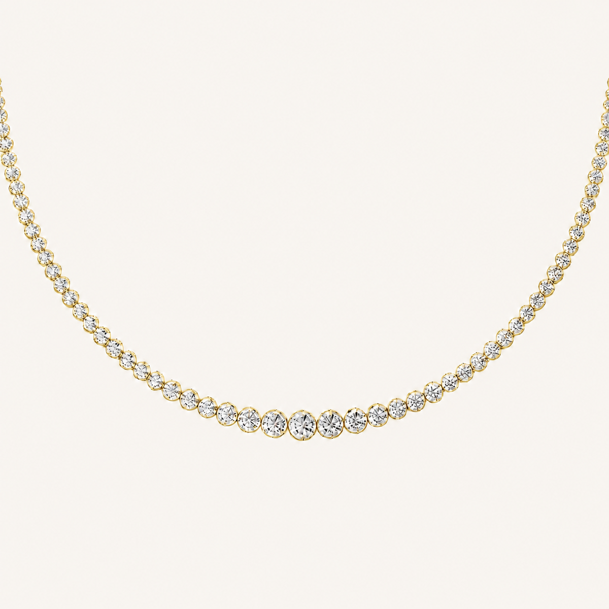 7CT Round Cut Lab Grown Diamond Graduating Tennis Necklace