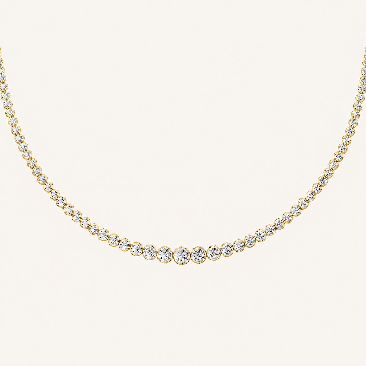 7CT Round Cut Lab Grown Diamond Graduating Tennis Necklace