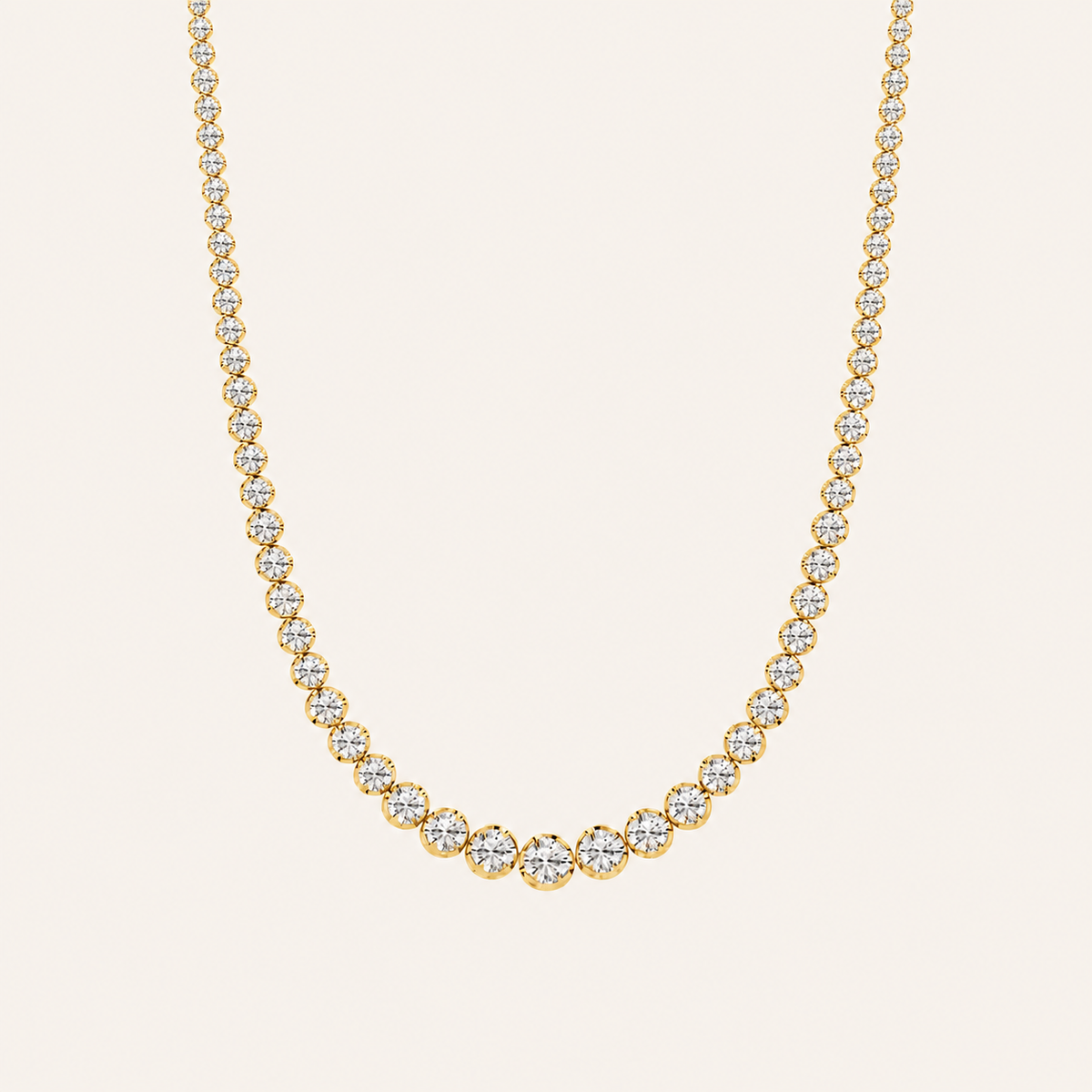 15CT Round Cut Lab Grown Diamond Tennis Necklace