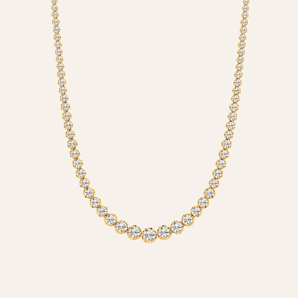 15CT Round Cut Lab Grown Diamond Tennis Necklace