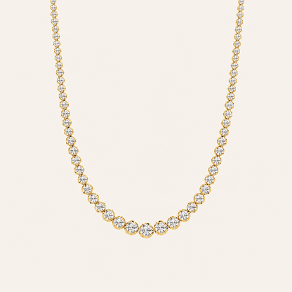 15CT Round Cut Lab Grown Diamond Tennis Necklace