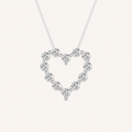 2CT Round Cut Lab Grown Diamond Pendant Heart Necklace