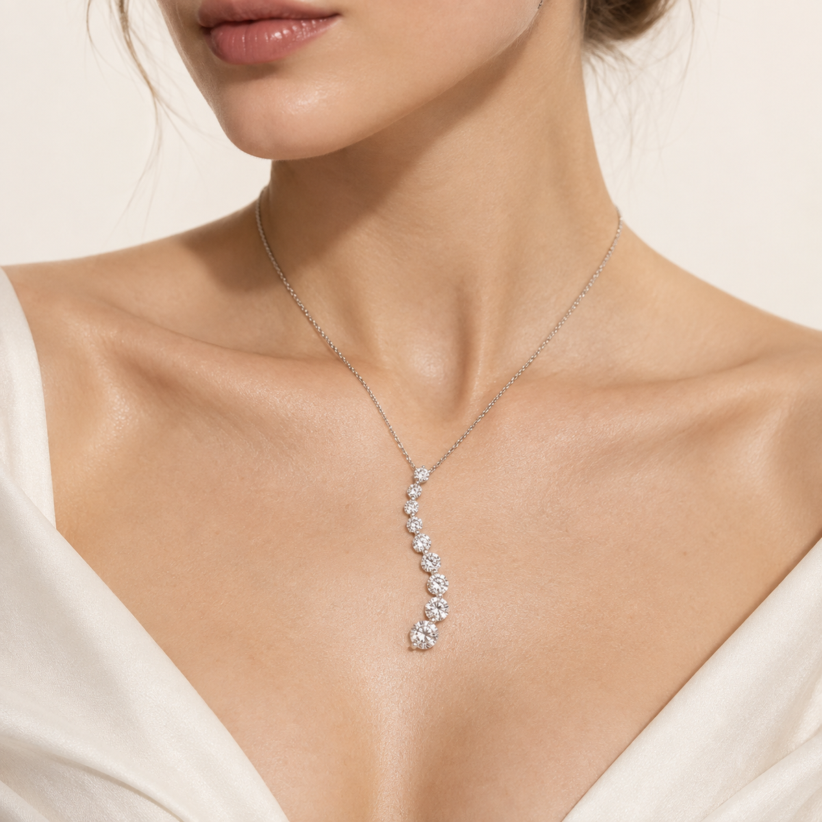 1.00CT Round Cut Lab Grown Diamond Pendant