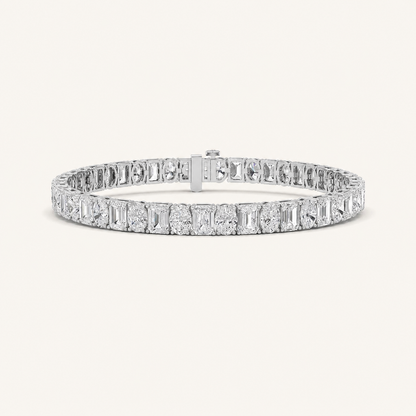 15CT Emerald and Oval Cut Lab Grown Diamond Bracelet