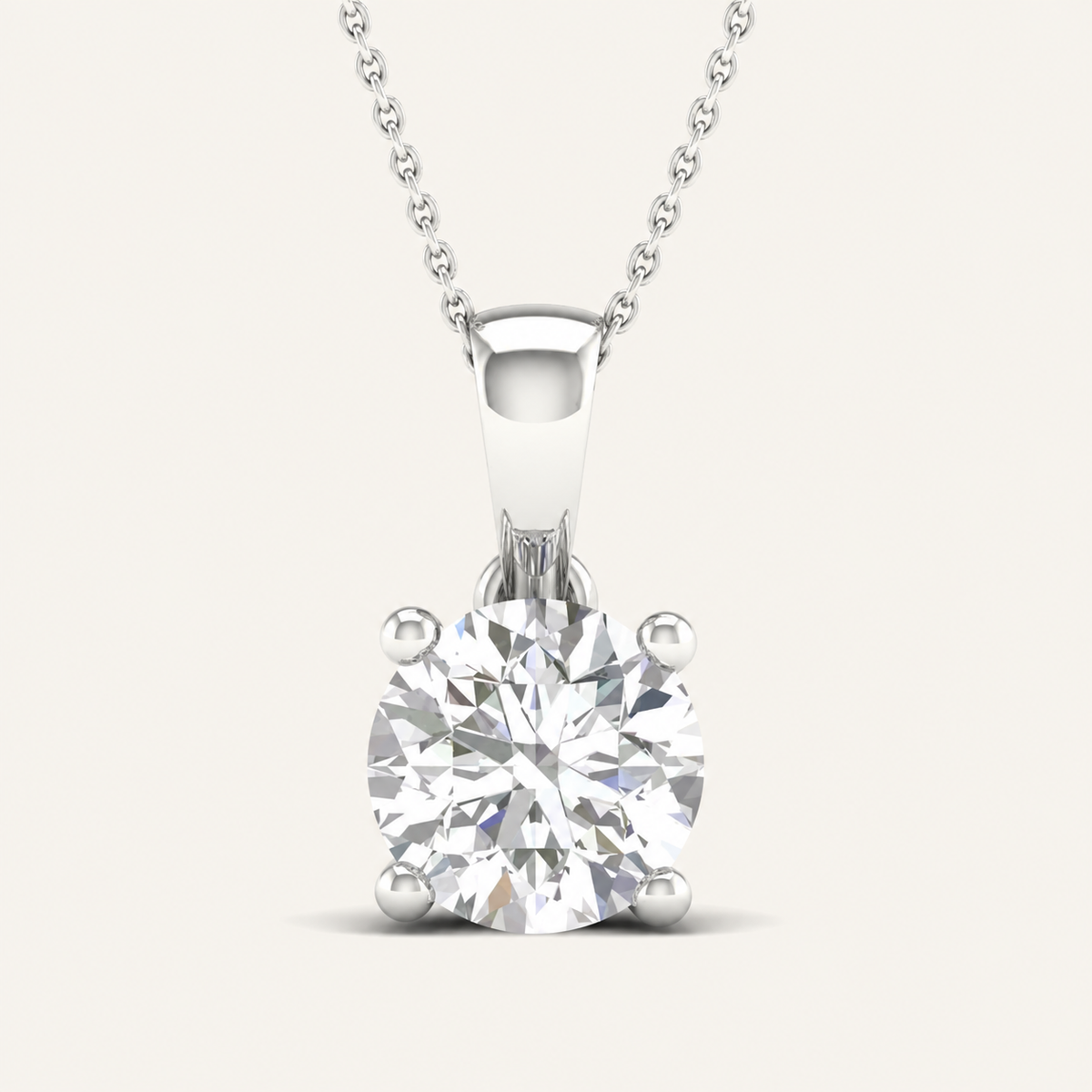 1.00CT Round Cut Lab Grown Diamond Pendant