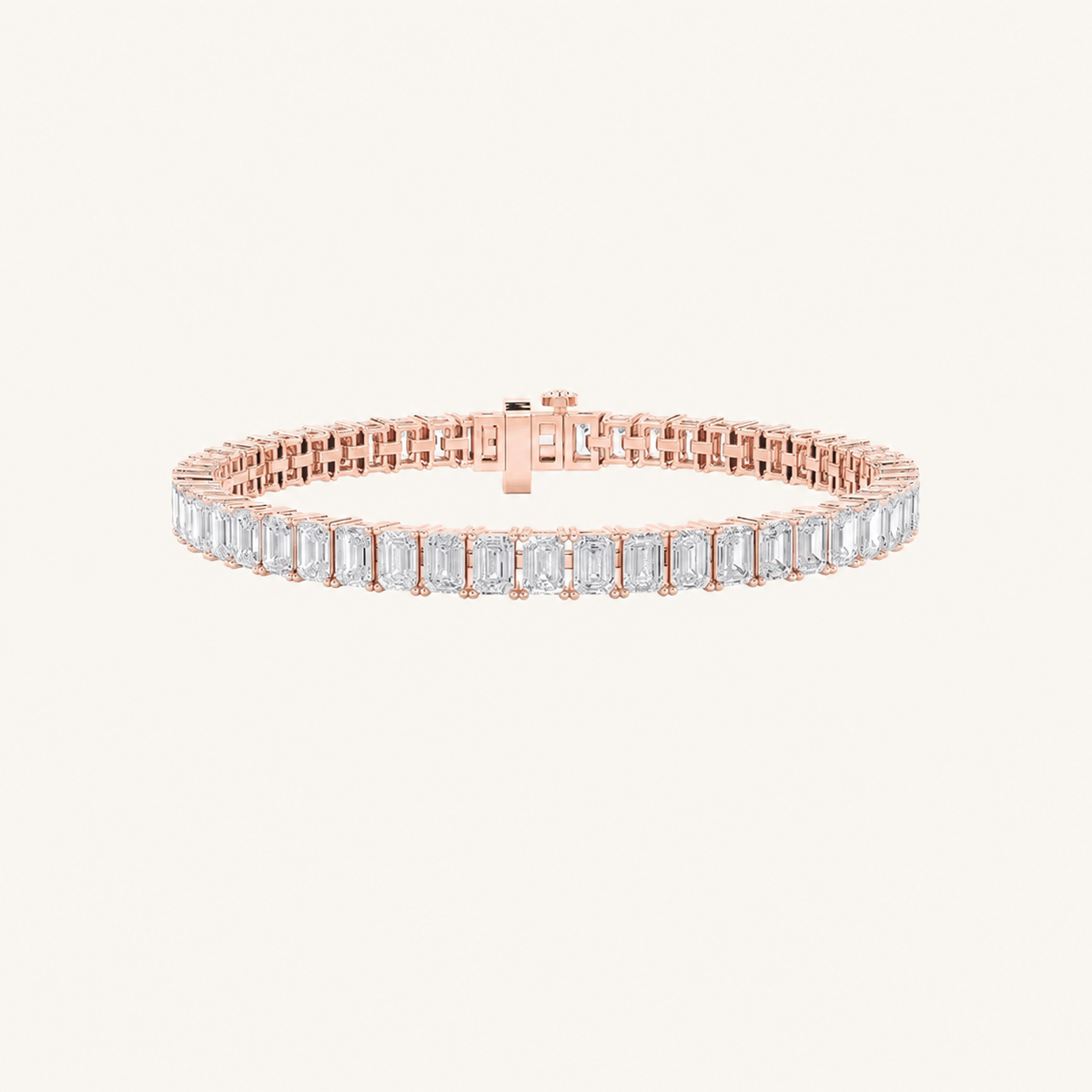 15CT Emerald Cut Lab Grown Diamond Tennis Bracelet
